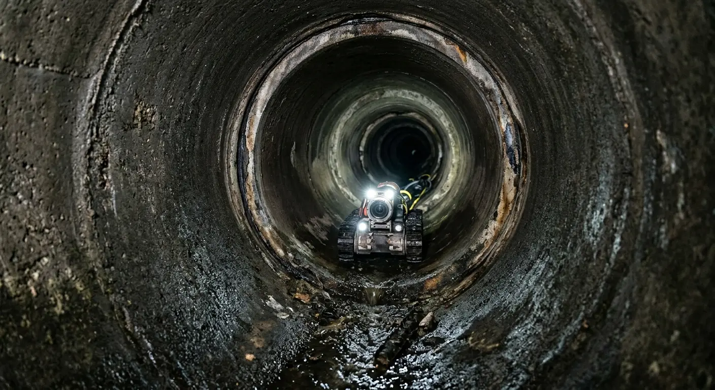 Robotic sewer camera inspecting pipe interior for Drain Snake Service in Green Cove Springs